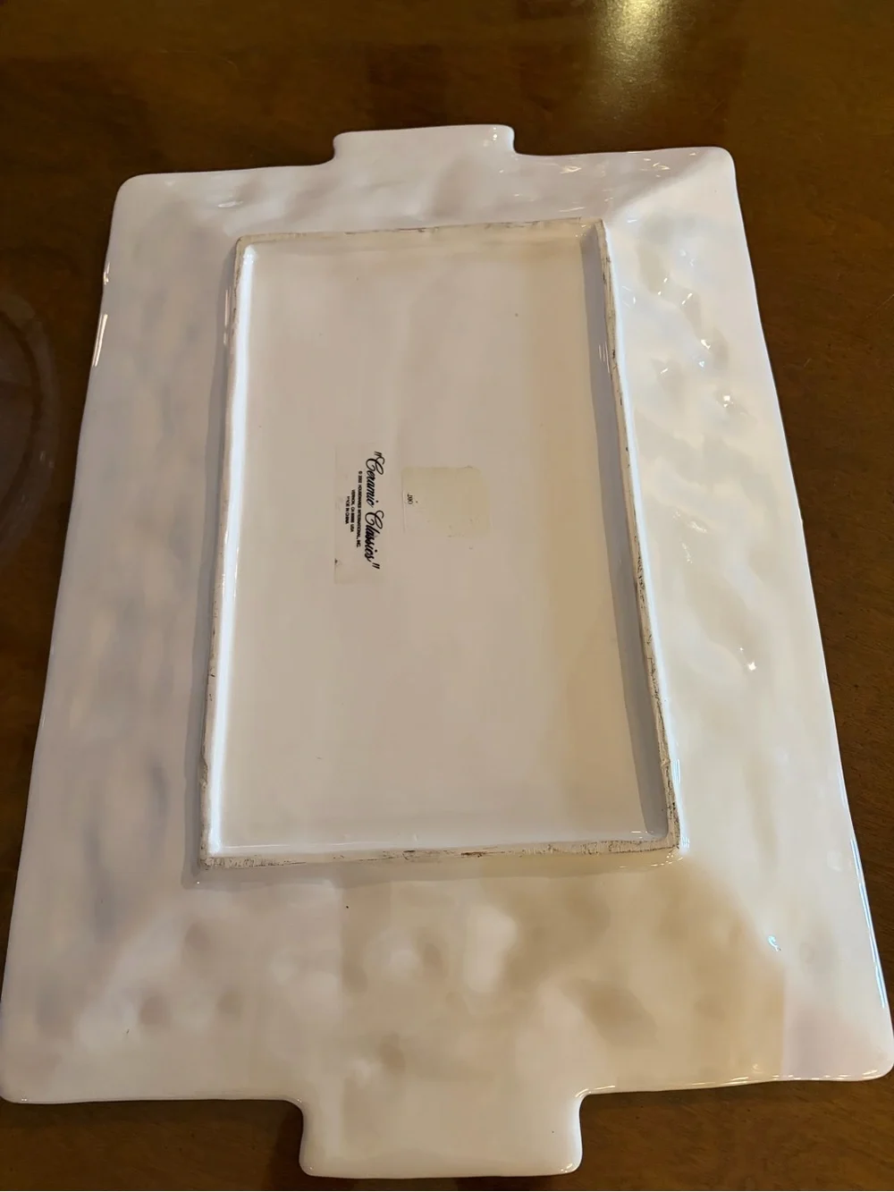Vntg. Housewares Intl.  Ceramic Classics White Fruit Embossed Serving Platter